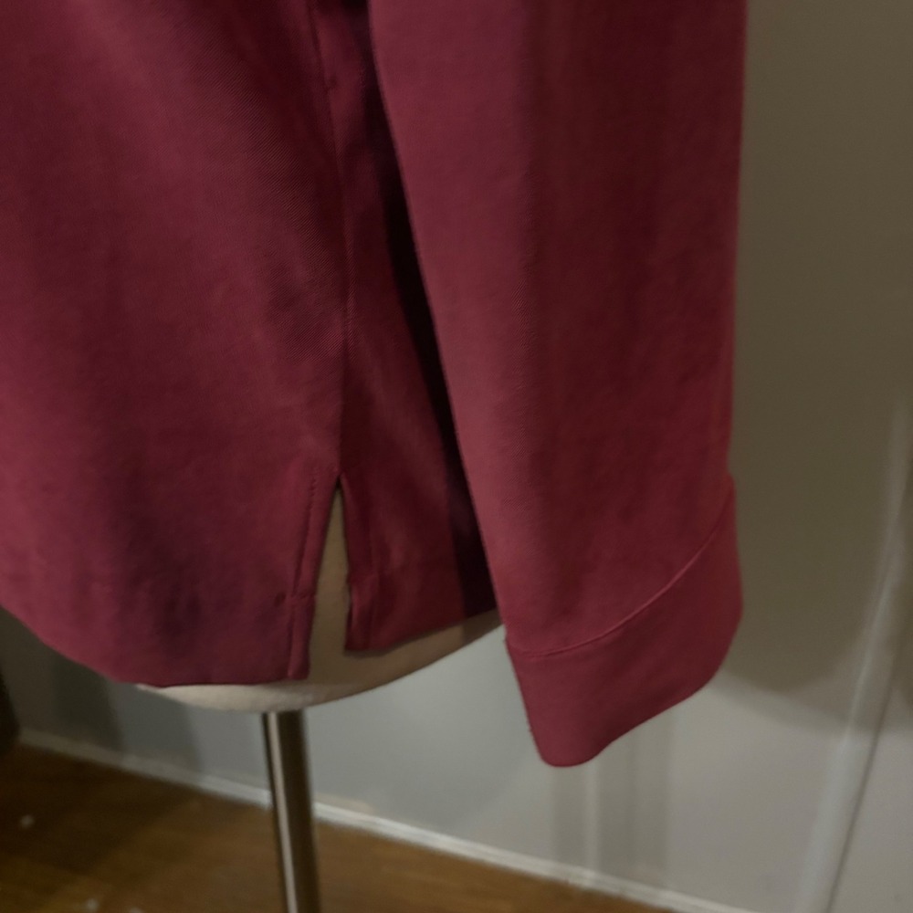 Geoffrey‎ Beene Sport Burgundy Pink Faux Suede Long Sleeve Blouse (Women's 14) - Picture 6 of 7
